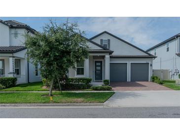 Charming single-Gathering home with a well-manicured lawn, a two-car garage, and a welcoming front porch at 9863 Summerlake Groves St, Winter Garden, FL 34787