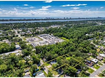 An aerial view of the lot featuring mature trees and convenient access to surrounding amenities at 370 Hand Ave, Ormond Beach, FL 32174