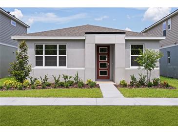 Charming single-story home featuring a modern front door and well-maintained landscaping at 9528 Archway Aly, Orlando, FL 32832