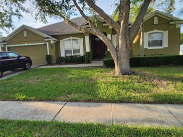 Charming home featuring a well-manicured lawn, a two-car garage, and traditional architecture at 4871 Fells Cove Ave, Kissimmee, FL 34744