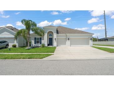 Charming single-Gathering home with a well-manicured lawn, complemented by a convenient two-car garage and a beautiful palm tree at 3866 Cabo Rojo Dr, St Cloud, FL 34772