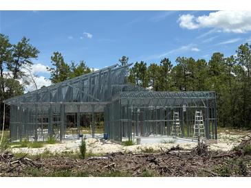 New home construction with steel framework, metal stud walls and high ceilings ready for custom design and finishing touches at 5025 Sw 179Th Pl, Ocala, FL 34473