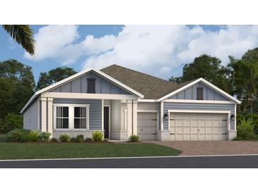 Charming one-story home featuring a three-car garage and a well-manicured front lawn at 729 Terrapin Dr, Debary, FL 32713
