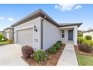 Single-story home with attached garage, landscaping, and walkway at 6014 Sw 93Rd Cir, Ocala, FL 34481