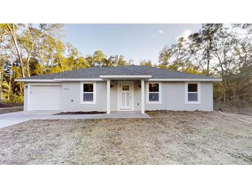 Charming single-story home with a well-maintained front yard and a classic white entryway at 21114 Sw Peach Blossom St, Dunnellon, FL 34431