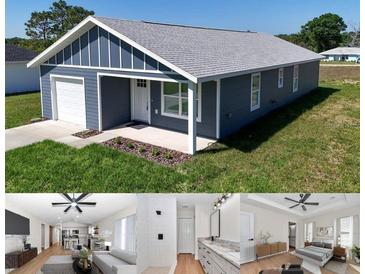 Charming single Gathering home featuring a one car garage and covered front porch at 3496 Sw 149Th Ct, Ocala, FL 34481