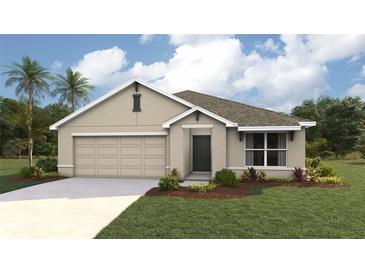 One-story home with a two-car garage and well-manicured lawn at 10021 Se 161St Lane Rd, Summerfield, FL 34491