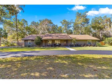 Single-story home with gray siding, brown roof, and a spacious yard at 3650 Se 22Nd Ave, Ocala, FL 34471