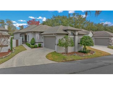 Single-story home with attached garage and landscaped yard at 2021 Se Twin Bridge Cir, Ocala, FL 34471