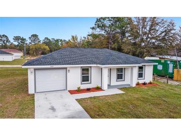 Charming single-story home featuring a modern design, attached garage, and well-maintained landscaping at 13800 Sw 100 Ln, Dunnellon, FL 34432