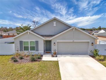 Charming single-story home boasts a well-manicured lawn, neutral tones, and an attached two-car garage at 3775 Sw 127Th Lane Rd, Ocala, FL 34473