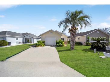 Charming home with a well-manicured lawn and a beautiful palm tree in the front yard at 1921 Nw 50Th Cir, Ocala, FL 34482