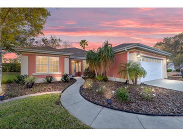 Charming single-story home with a well-manicured front yard and walkway, showcasing its inviting curb appeal at 13625 Se 93Rd Court Rd, Summerfield, FL 34491