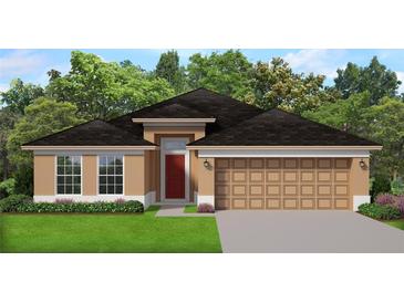 Charming single-story home with well-maintained landscaping and a two-car garage at 4381 Sw 90Th Pl, Ocala, FL 34476