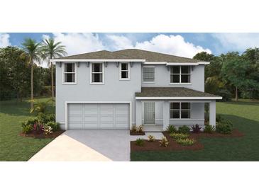 Charming two-story home featuring a neutral color scheme, attached two-car garage, and well-maintained landscaping at 2869 Ne 21St Terrace Rd, Ocala, FL 34470