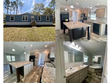 Charming blue single-story home featuring a well-maintained front yard and a classic design at 11644 Nw 21St St, Ocala, FL 34482
