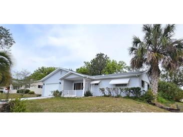 Charming single-story home featuring a well-maintained lawn and mature landscaping with a palm tree at 8449 Sw 106Th Pl, Ocala, FL 34481