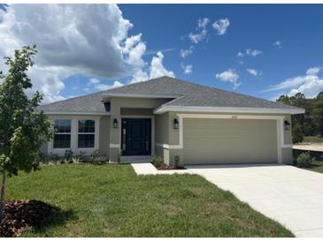 Charming single-story home with a two-car garage and well-manicured front lawn at 2166 Nw 23Rd Loop, Ocala, FL 34475