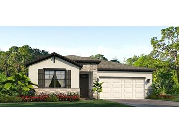 Beautiful single-story home with stone accents, a two-car garage, and well-maintained landscaping at 4050 Nw 48Th Terrace Rd, Ocala, FL 34482
