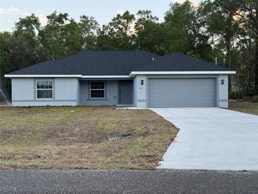 Charming single-story home with a gray exterior, well-maintained lawn, and attached two-car garage at 227 Locust Rd, Ocala, FL 34472