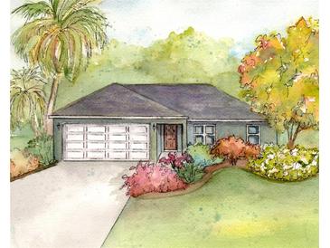 Charming single-story home featuring a two-car garage, complemented by lush landscaping and mature trees at 20123 Sw Beach Blvd, Dunnellon, FL 34433