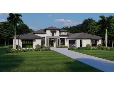 Elegant single-story home with modern architectural details, professional landscaping, and a spacious driveway at 0000 Se 116Th Place Rd, Ocala, FL 34480