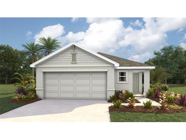 Charming single-Gathering home featuring a neutral color scheme, two-car garage, and landscaping at 8653 Sw 44Th Ter, Ocala, FL 34476