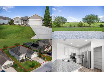 Collage showcases a home with well-manicured lawn, spacious backyard, aerial view, and modern kitchen at 7270 Sw 99Th Cir, Ocala, FL 34481