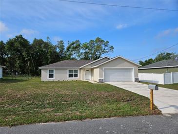 Charming single-story home with a well-manicured lawn and attached two-car garage at 11 Larch Course Ter, Ocala, FL 34480