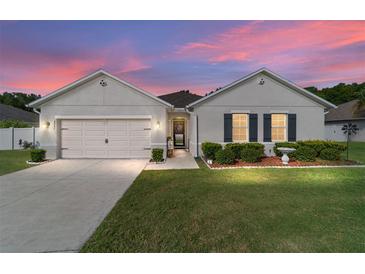Charming single-Gathering home featuring manicured lawn, and attached two-car garage, inviting curb appeal at 2552 Ne 42Nd Rd, Ocala, FL 34470
