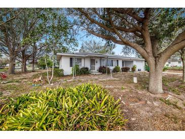 Ranch-style home with mature landscaping and a spacious front yard at 605 Florida Ave, Dundee, FL 33838