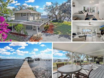 Real estate collage showcasing the home's exterior, interior, and waterfront views at 3943 Chambers St, Lake Wales, FL 33898