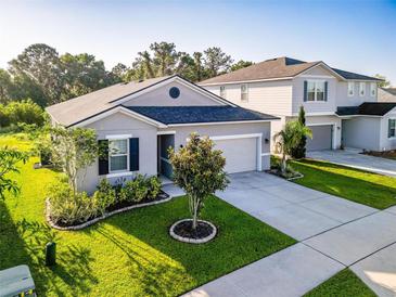 Charming single-story home with well-maintained lawn, landscaped garden beds, and concrete driveway at 225 Summershore Dr, Auburndale, FL 33823