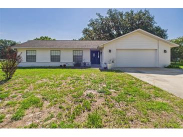 Charming single-story home with a well-maintained lawn and a two-car garage at 14191 Se 25Th Ave, Summerfield, FL 34491