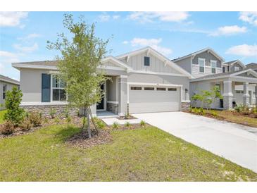 Charming single-story home boasts a manicured lawn and neutral colors at 192 Flag Lilly Ln, Umatilla, FL 32784