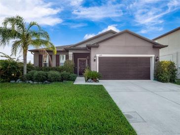 Charming single-story home featuring a well-manicured lawn and a lovely palm tree at 3675 Cabo Ln, St Cloud, FL 34772
