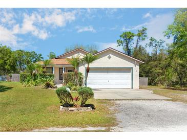 Charming single-Gathering home with a two-car garage, tropical landscaping, and inviting curb appeal at 6495 Fall St, St Cloud, FL 34771