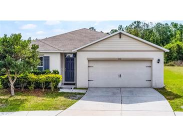 Charming single-story home featuring a two-car garage and a well-maintained front yard with lush landscaping at 3161 Royal Tern Dr, Winter Haven, FL 33881