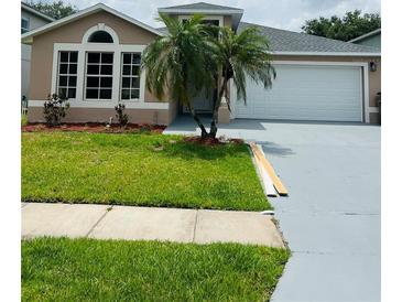 Charming single-Gathering home with well-manicured lawn and two-car garage at 2385 Andrews Valley Dr, Kissimmee, FL 34758