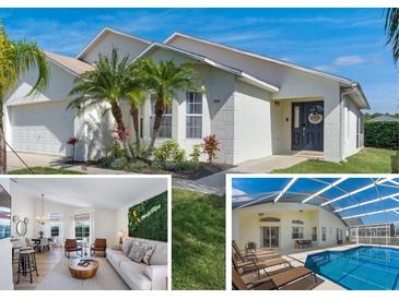 Charming single-story home features a two-car garage, well-manicured landscaping, and a welcoming entrance at 344 High Point Dr, Davenport, FL 33837