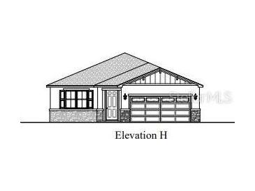 Charming single-story home with a stone-accented facade and an attached two-car garage at 163 Waterstone Loop, Tavares, FL 32778