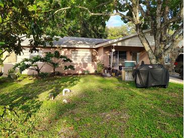 Cozy home with front yard featuring a large tree, green grass, and outdoor cooking area at 154 Avalon Rd, Winter Garden, FL 34787