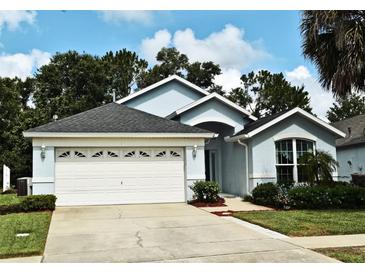 Charming one-story home featuring a well-maintained lawn, a two car garage, and nice landscaping at 2591 Oneida Loop, Kissimmee, FL 34747