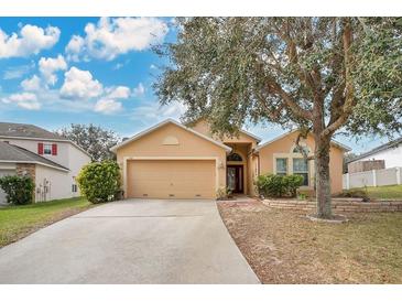 Attractive single-story home with a two-car garage and well-manicured lawn at 1011 Susan Dr, Lake Wales, FL 33853