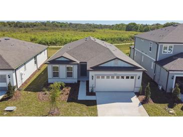 Charming single-story home showcasing a well-maintained lawn and attached two-car garage at 1667 Ruby Ln, Lake Alfred, FL 33850