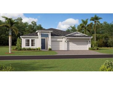Inviting single-story home featuring a three-car garage and well-maintained landscaping at 4779 Waltham Forest Dr, Davenport, FL 33837