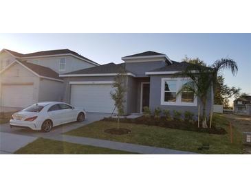 Charming home featuring a two-car garage, well-manicured lawn, and a modern exterior at 753 Grand Hilltop Dr, Apopka, FL 32703