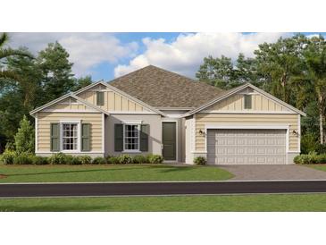 Charming single-Gathering home featuring a two-car garage, landscaped front yard, and neutral color palette at 4759 Waltham Forest Dr, Davenport, FL 33837