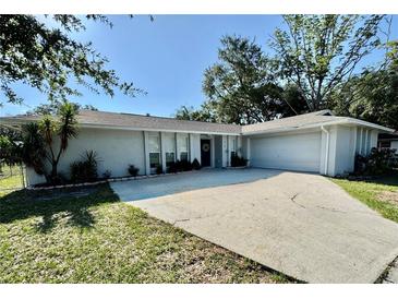 Charming single-story home with a well-maintained lawn, spacious driveway and two car garage at 4128 Palo Alto Dr, Lakeland, FL 33813