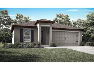 Charming single-story home with a two-car garage, landscaped yard, and inviting front entrance at 1625 Nantucket Way, Winter Haven, FL 33884